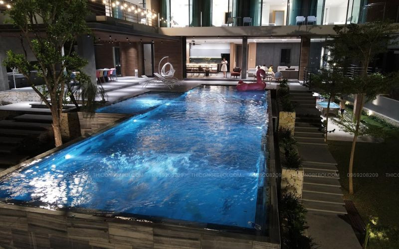 Chiêm ngưỡng bể bơi vô cực tuyệt đẹp lại Moon Villa Sân Golf Tam Đảo