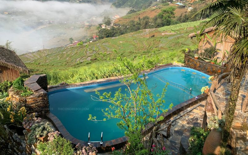 Eco Palm House hồ bơi vô cực homestay giữa lưng chừng mây Sapa