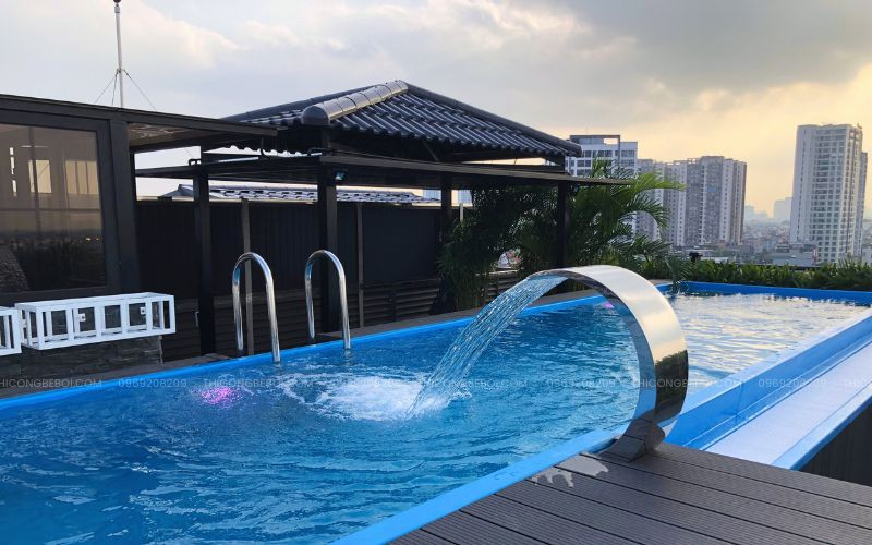 Gia công bể bơi composite đúc sẵn, thi công trực tiếp kích thước đa dạng