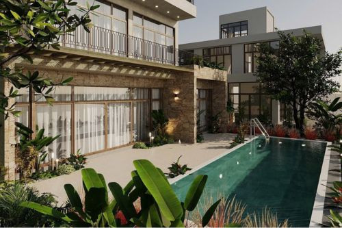 Phối cảnh 3D cho dự án bể bơi Villas - Hòa Bình