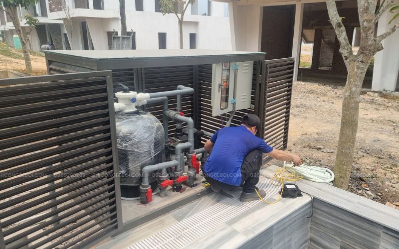 Phòng máy vận hành bể bơi